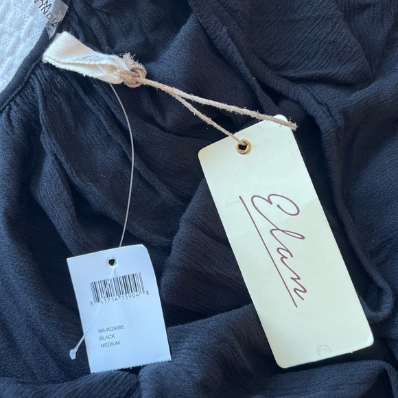 Elan Cover-Up Slip Sleeveless Scoop Neck Mini Dress Black Size M - Picture 9 of 14